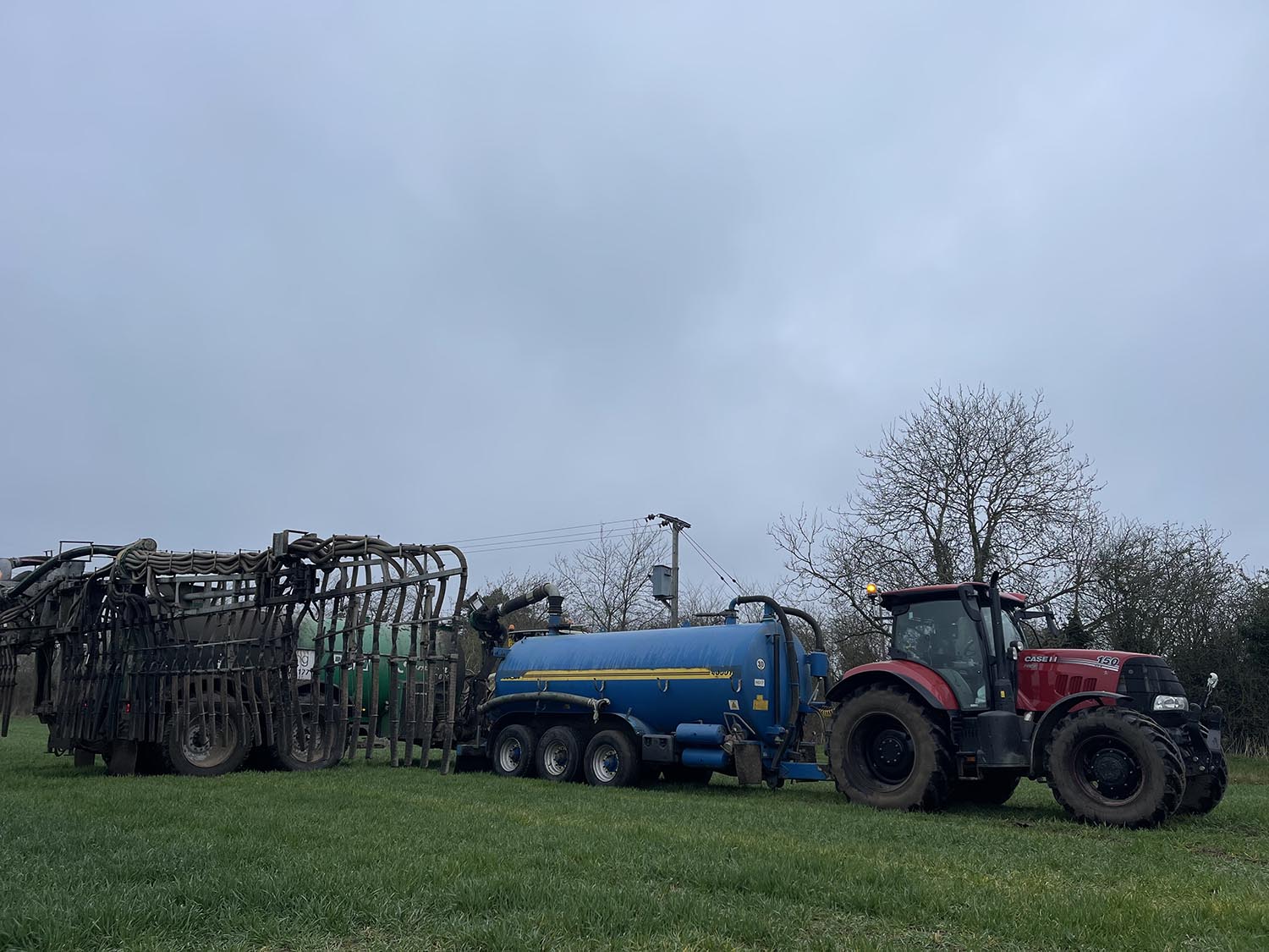 Agricultural machinery working on site