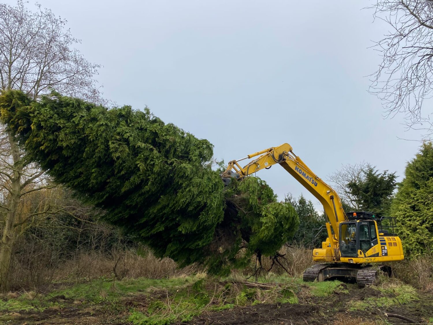 Demolition machinery on site